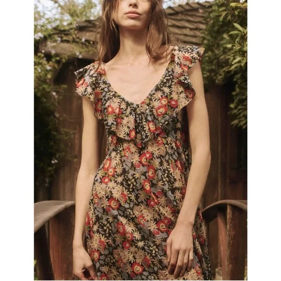 The GREAT Geranium Floral Maxi Dress Womens L - Picture 2 of 16